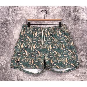OAS Swim Trunks XL Mens Green Swirl Shorts
